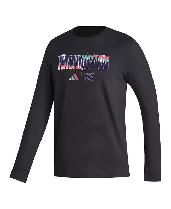 Men's Black Washington Huskies Honoring Black Excellence Long Sleeve T-shirt - Black - 3
