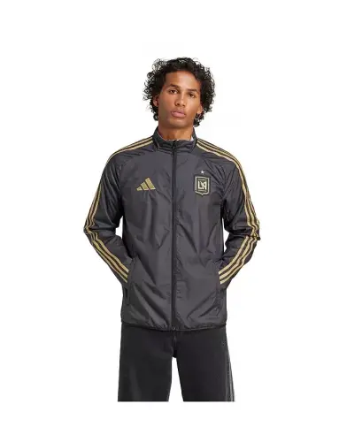 Men's Black/White LAFC 2025 Anthem Reversible Full-Zip Jacket-Black, White - ADIDAS (1)