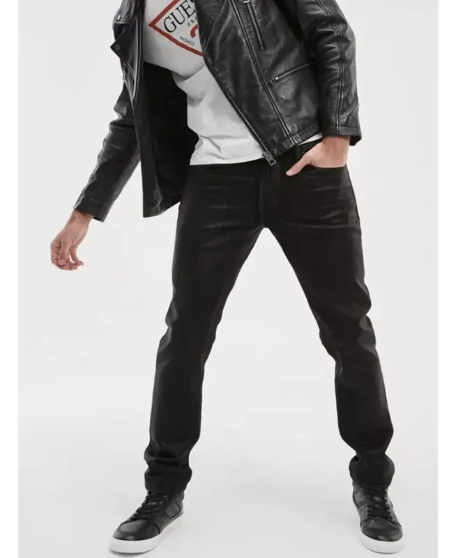 Men's Slim Tapered Jeans - Black - 5