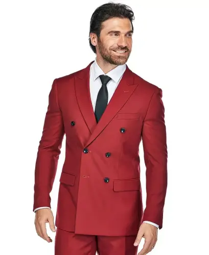 Men's Slim Fit 2-Piece Double Breasted Suit - GINO VITALE (1)