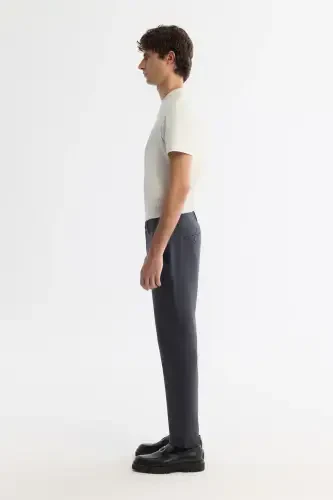Erkek Antrasit Klasik Bel Bi-Stretch Slim Fit Chino Pantolon B003035-Antrasit - 2