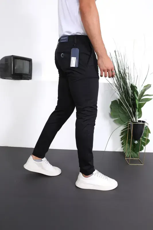 Erkek Slim Fit Chino Pantolon Lennberg-Koyu Lacivert - 5