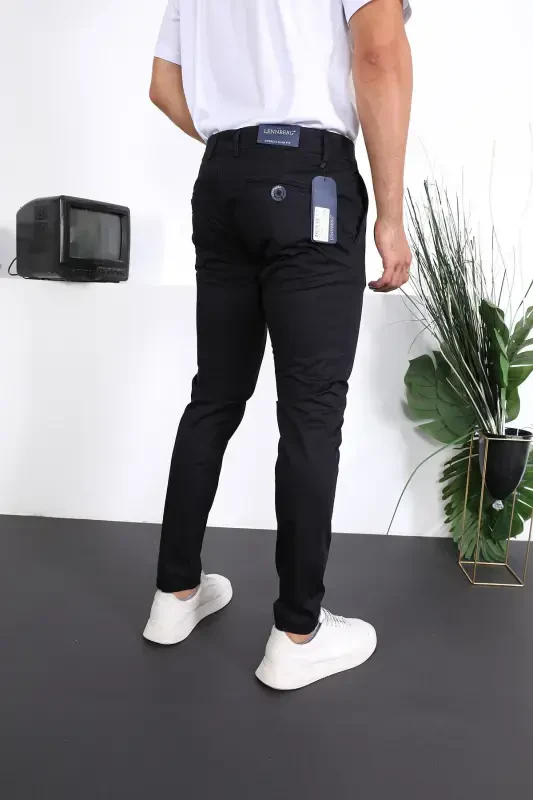 Erkek Slim Fit Chino Pantolon Lennberg-Koyu Lacivert - 6
