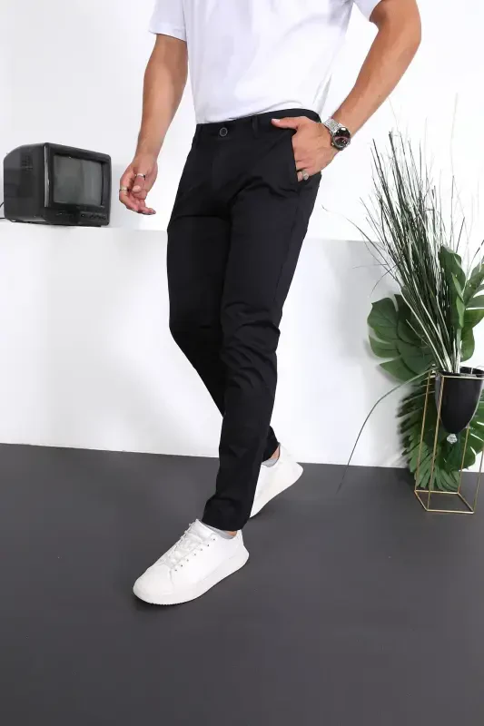 Erkek Slim Fit Chino Pantolon Lennberg-Koyu Lacivert - 7