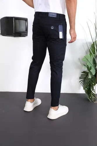 Erkek Slim Fit Chino Pantolon Lennberg - Lacivert - 5