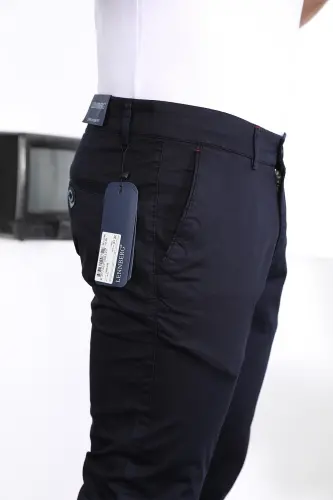 Erkek Slim Fit Chino Pantolon Lennberg - Lacivert - 6