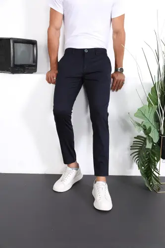 Erkek Slim Fit Chino Pantolon Lennberg - Lacivert - ENZİM JEANS (1)