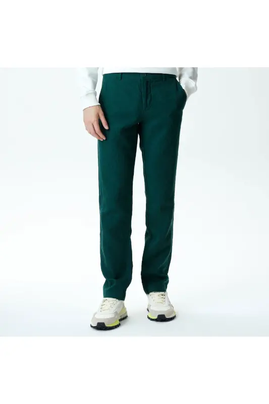 Erkek Slim Fit Chino Yeşil Pantolon - YZP-Yeşil - 3