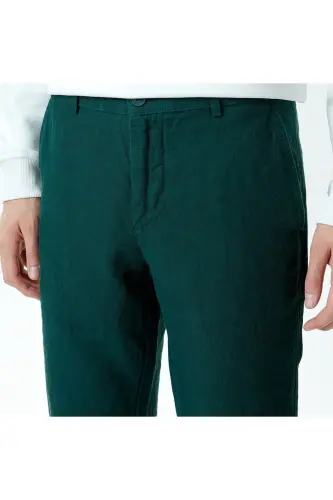 Erkek Slim Fit Chino Yeşil Pantolon - YZP-Yeşil - 4
