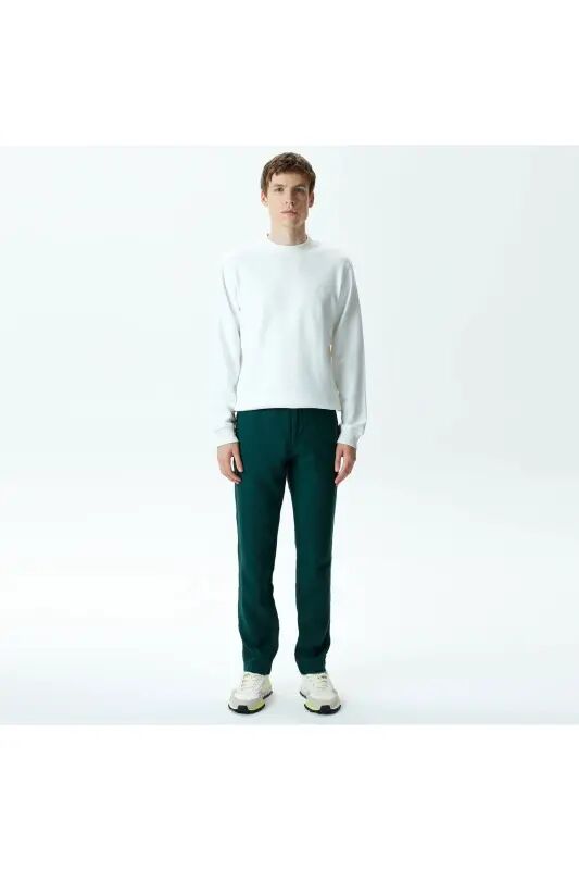 Erkek Slim Fit Chino Yeşil Pantolon - YZP-Yeşil - Lacoste