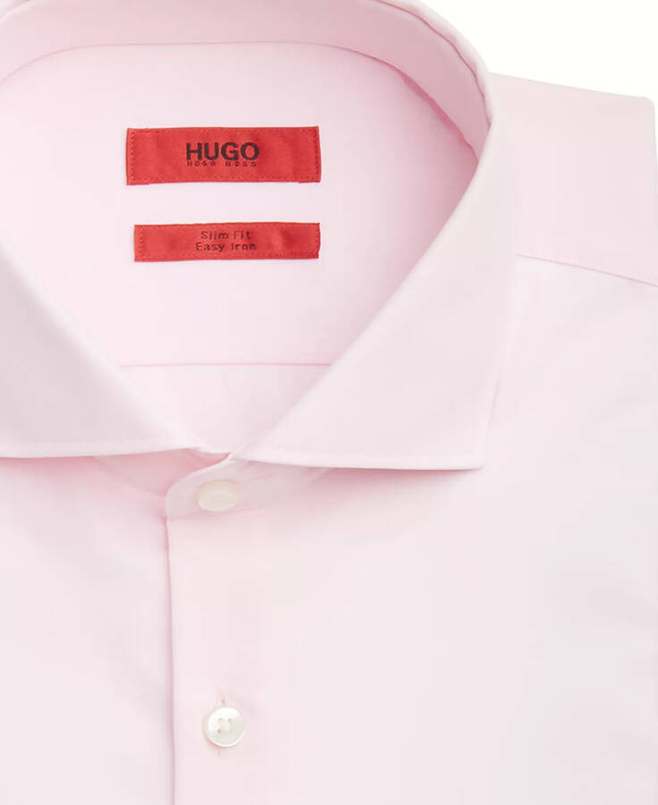 Erkek Slim Fit Düz Gömlek Açık Pembe - 2