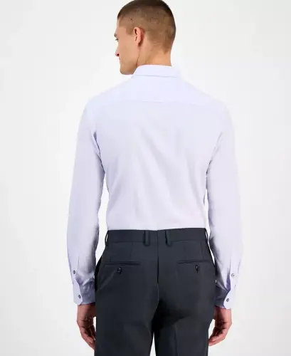 Men's Slim-Fit Solid Dress Shirt, Created for Modazone-Lilac Whisper - ALFANI (1)
