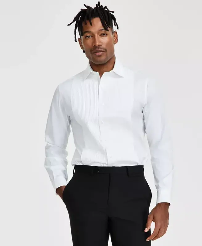 Men's Slim-Fit Solid Tuxedo Shirt, Created for Modazone - ALFANI