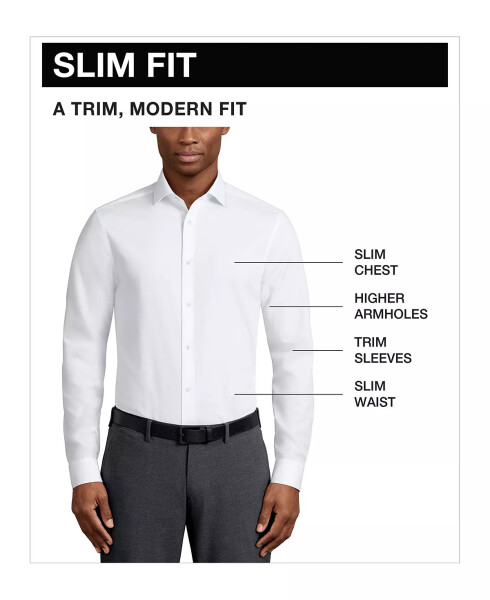 Erkek Slim Fit Esnek Streç Elbise Gömleği Beyaz - 5