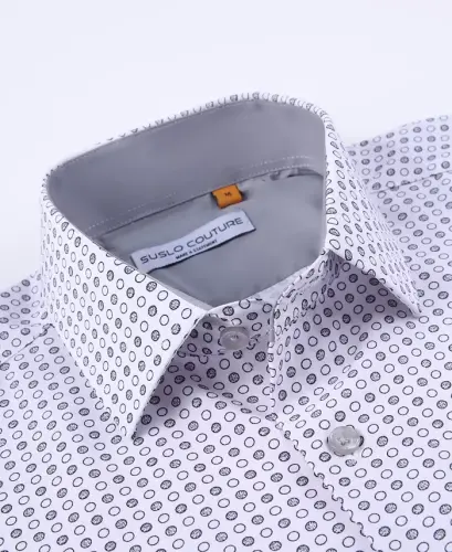 Men's Slim-Fit Geo-Print Performance Shirt - SUSLO COUTURE (1)