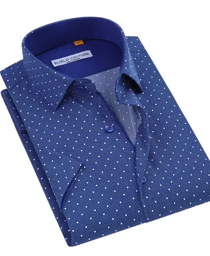 Men's Slim-Fit Geo-Print Performance Shirt - Blue Floral - 3
