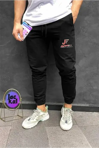 Erkek Slim Fit Jogger Eşofman Altı - Mat Siyah 