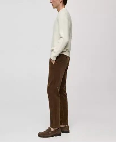 Men's Slim-Fit Corduroy Pants - Beige - 11