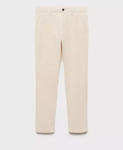 Men's Slim-Fit Corduroy Pants - Ecru - MANGO (1)