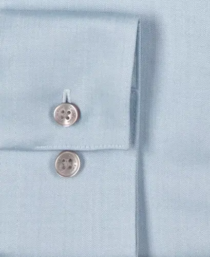 Men's Slim-Fit Non-Iron Herringbone Dress Shirt - Blue - 4