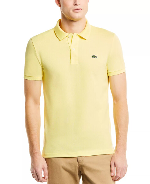 Erkek Slim Fit Kısa Kollu Kabarık Polo Gömlek Parlak Sarı - 4