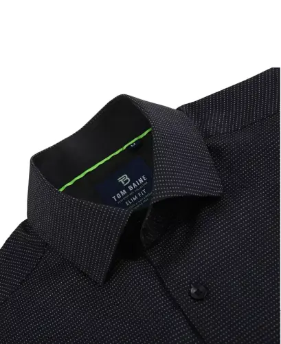 Erkek Slim Fit Kısa Kollu Performans Esnek Streç Düğmeli Gömlek - TOM BAINE (1)
