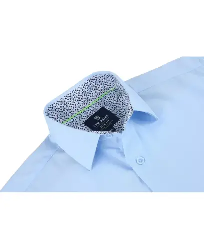 Men's Slim Fit Performance Solid Button Down Shirt - Sky Blue Solid - 3