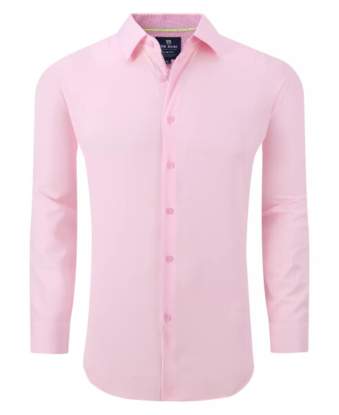 Erkek Slim Fit Performans Düz Düğmeli Gömlek Pembe - 1