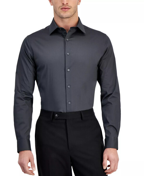 Erkek Slim Fit Sıcaklık Düzenleyici Elbise Gömleği, Modazone Black Oyster İçin Hazırlandı - 1