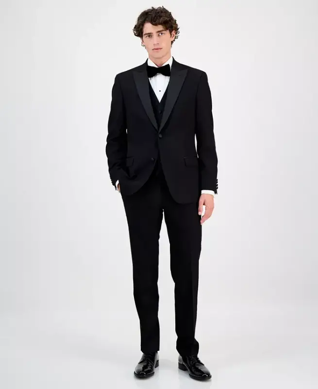 Men's Slim-Fit Tuxedo Jackets, Created for Modazone - Black - 2