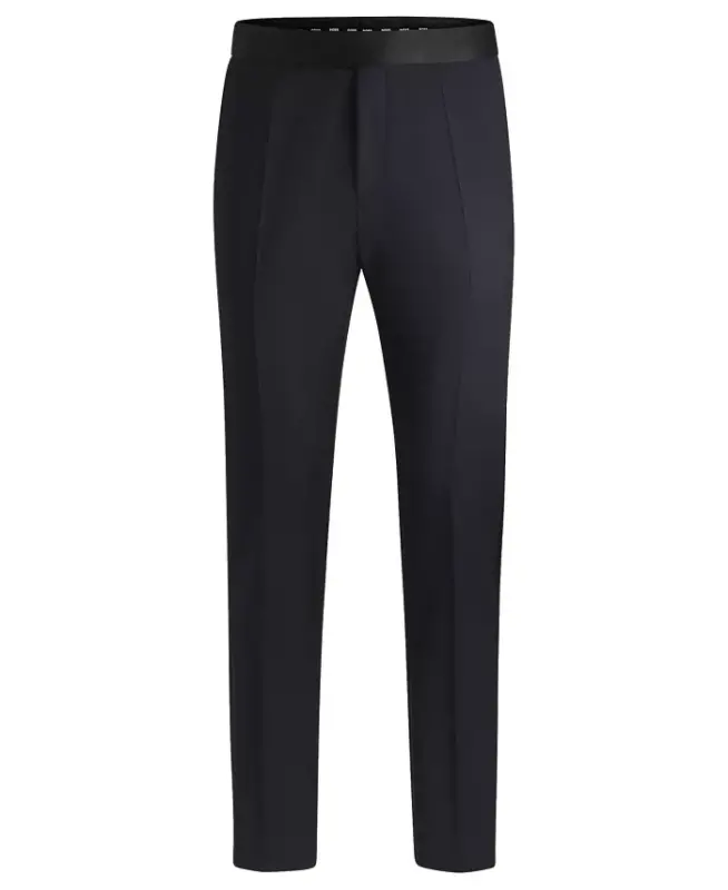 Men's Slim-Fit Tuxedo Trousers - Dark Blue - 3