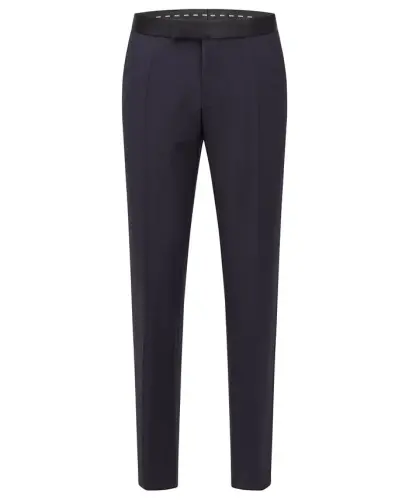 Men's Slim-Fit Tuxedo Trousers - Dark Blue - 7