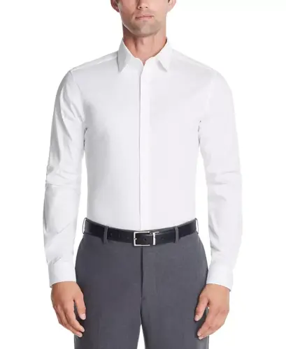 Men's Slim-Fit Stretch Dress Shirt, Online Exclusive Created for Modazone - White 