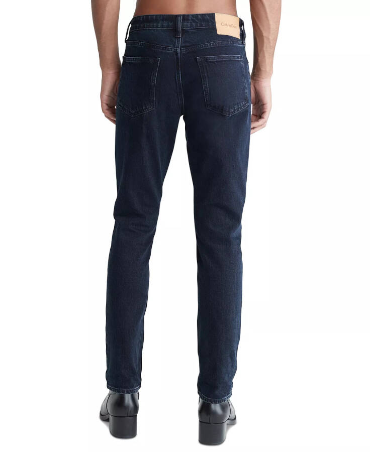 Erkek Slim Fit Streç Jean Mavi Siyah Taşlı - 2