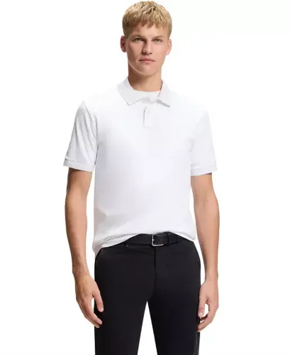 Men's Stretch-Cotton Slim-Fit Polo Shirt - White - 4