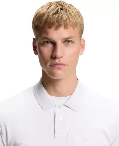 Men's Stretch-Cotton Slim-Fit Polo Shirt - White - 8