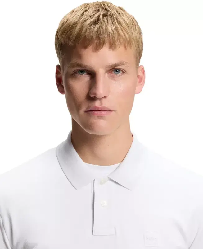 Men's Stretch-Cotton Slim-Fit Polo Shirt - White - 8