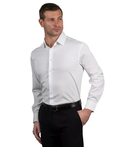 Men's Slim Fit Supershirt Dress Shirt-White 