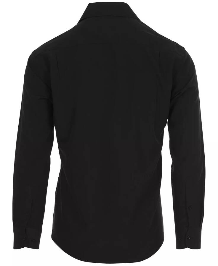 Erkek Slim Fit Süpershirt Elbise Gömleği Siyah - 10