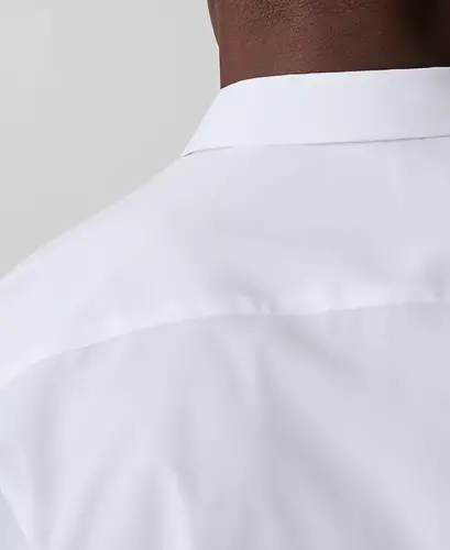 Men's Slim-Fit Supima Stretch Long-Sleeve Button-Front Shirt - White - 4