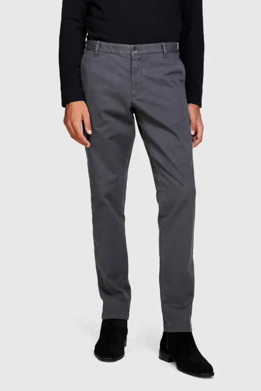Erkek Slim Fit Vintage Efekt Chino Pantolon 323A4DM6SF02Y-SIS06W-Gri - 8