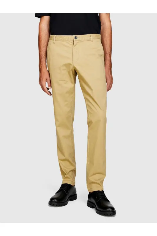 Erkek Slim Fit Vintage Efekt Chino Pantolon 323A4DM6SF02Y-SIS25R-Bej - 4