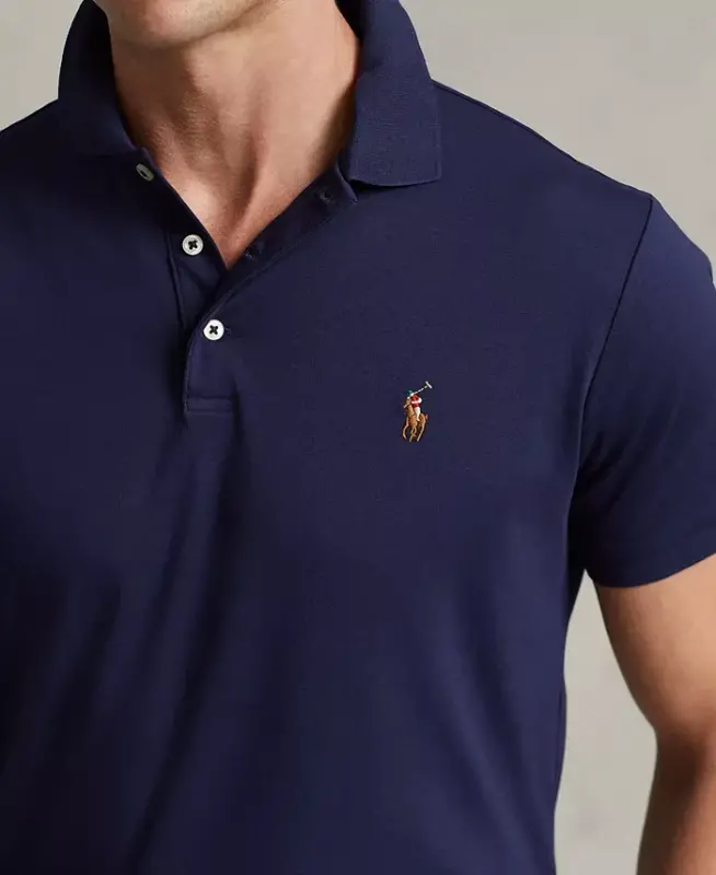 Men’s Slim-Fit Soft Cotton Polo Shirt - Refined Navy - 3