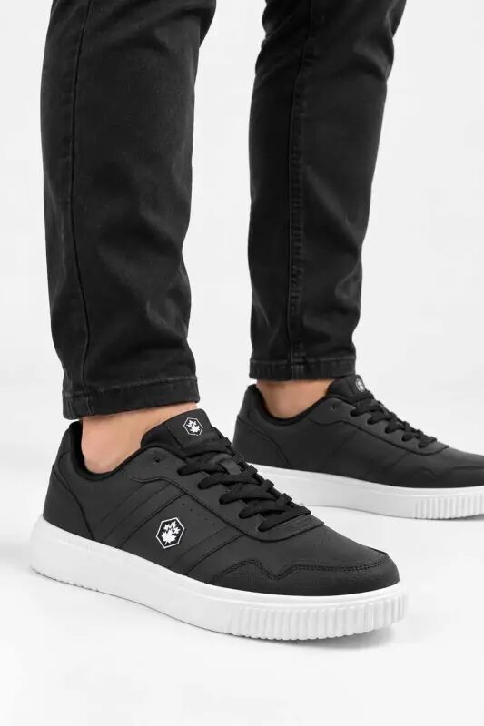 Erkek Sneaker Siyah Beyaz Taban Günlük Rahat Spor Ayakkabı - SİYAH-Beyaz-rs-7 - LUMBERJACK