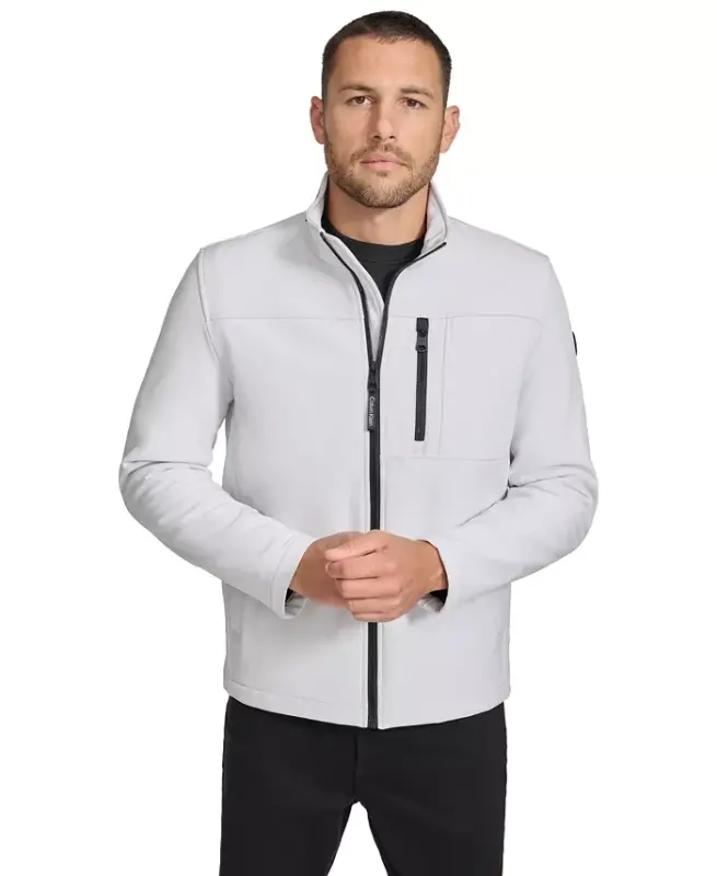 Men's Infinite Stretch Soft Shell Jacket-White - CALVIN KLEIN