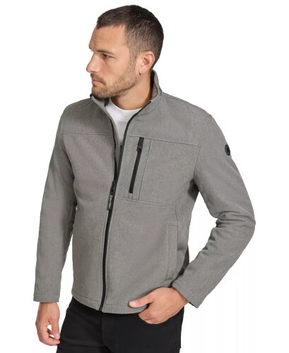 Men's Infinite Stretch Soft Shell Jacket-Light Grey Heather - CALVIN KLEIN (1)