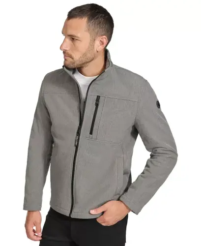 Men's Infinite Stretch Soft Shell Jacket-Light Grey Heather 