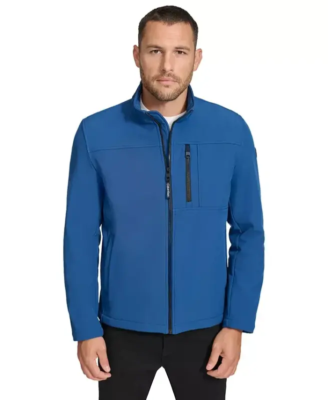 Men's Infinite Stretch Soft Shell Jacket-Blue Edge - CALVIN KLEIN