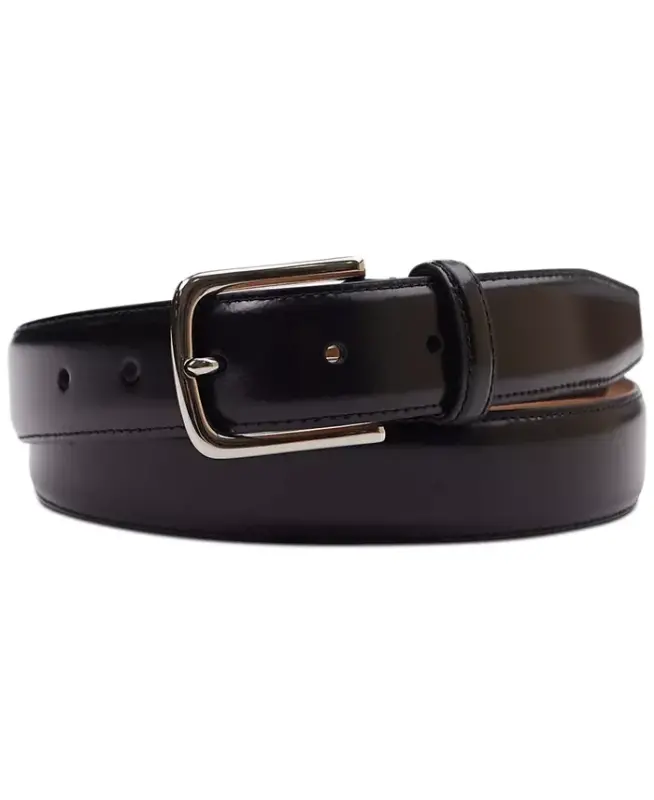 Men's Spazzol Feathered Edge Dress Belt - Black - 1