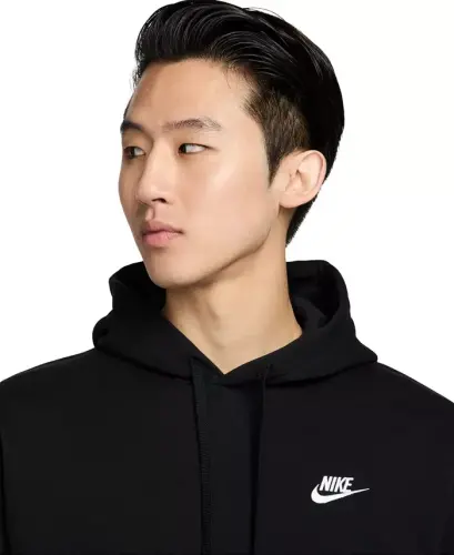 Men's Sportswear Club Fleece Pullover Hoodie - Black - 3